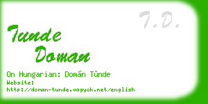 tunde doman business card